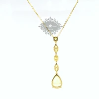 Gold Plated Sterling Silver Yellow Cubic Zirconia Necklace 153417