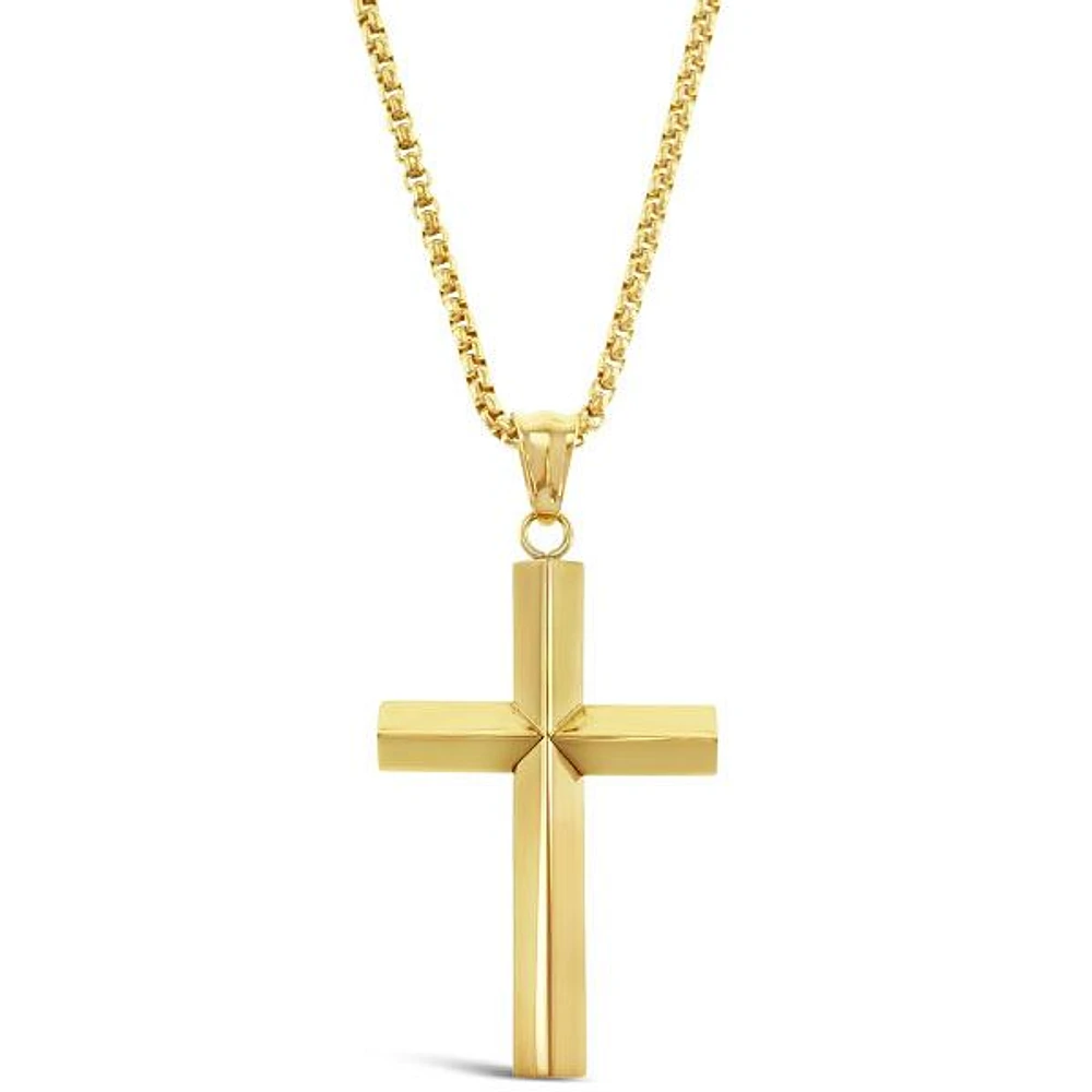 Stainless Steel Gold Cross Necklace 150155