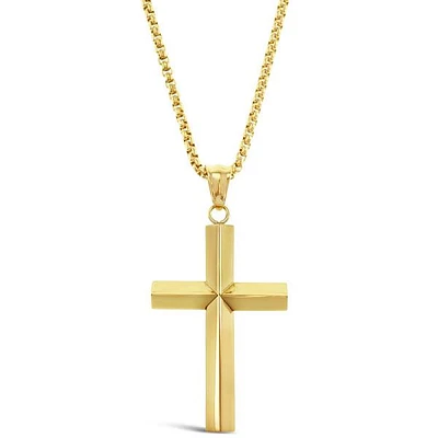 Stainless Steel Gold Cross Necklace 150155