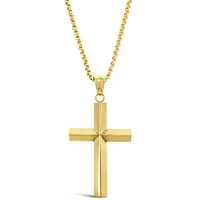 Stainless Steel Gold Cross Necklace 150155