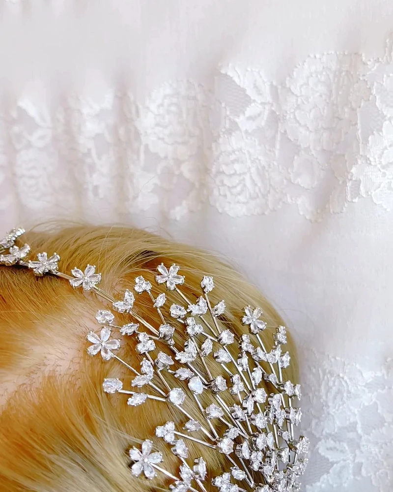 Bridal Silver Cubic Zirconia Headband