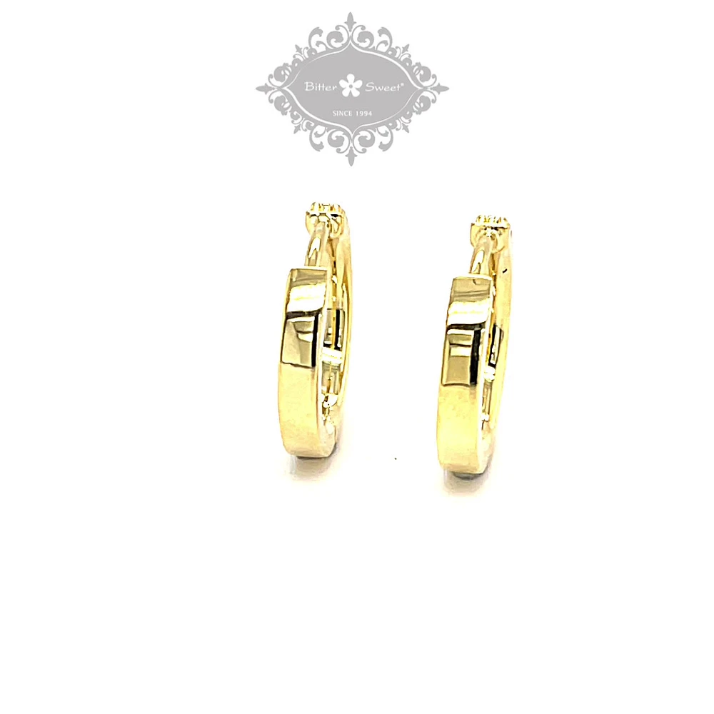 Gold Plated Sterling Silver Cubic Zirconia Huggies 132843