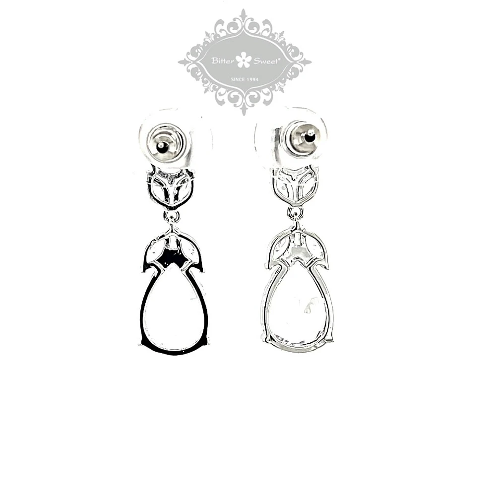 Bridal Silver Cubic Zirconia Drop Earrings 131625