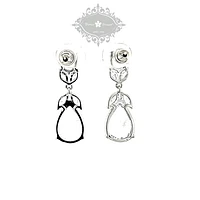 Bridal Silver Cubic Zirconia Drop Earrings 131625