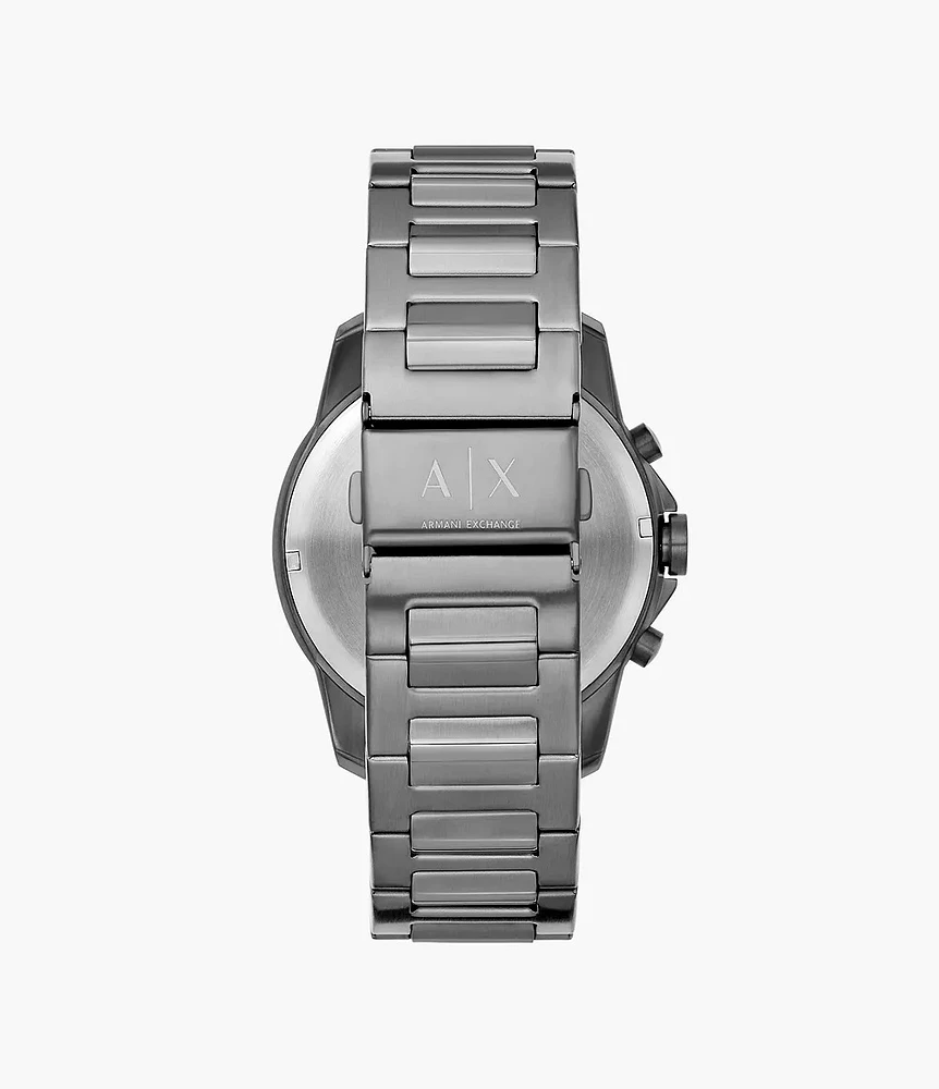 Armani Exchange Chronograph Gunmetal Stainless Steel Watch 154687