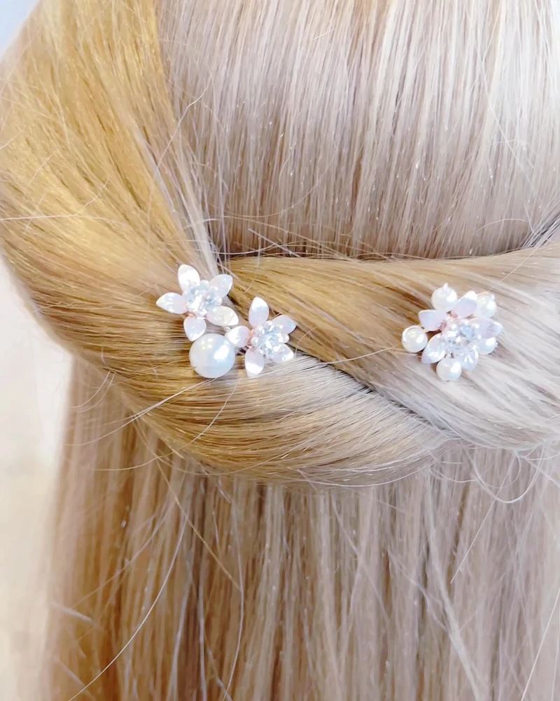 Bridal Rose Gold Hair Stick Set 152438
