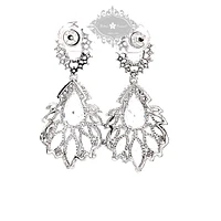 Bridal Silver Cubic Zirconia Drop Earrings 145944