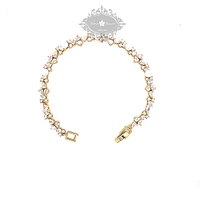 Bridal Gold Pearl Cubic Zirconia Bracelet 145924
