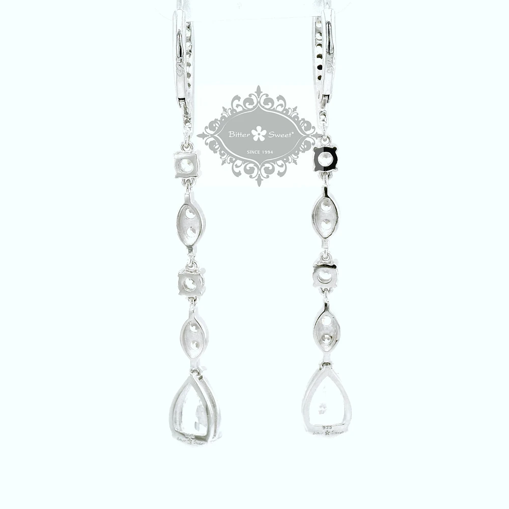 Sterling Silver Teardrop Cubic Zirconia Earrings 153414