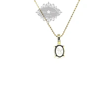 Gold Plated Sterling Silver Oval Cubic Zirconia Necklace 147710