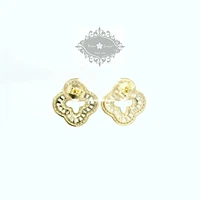 Yellow Gold Plated Sterling Silver Cover baguette Cubic Zirconia Earrings 155059