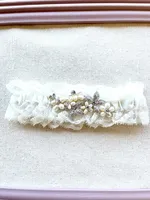 Garter Silver Crystal and Pearl