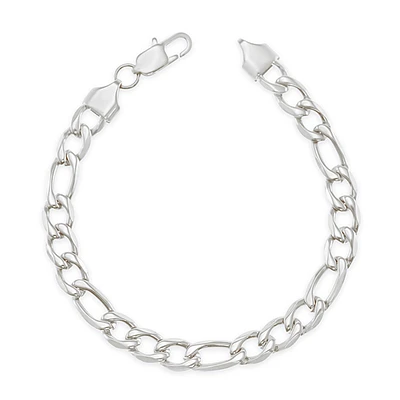 Stainless Steel Silver 7mm Figaro Bracelet 148741
