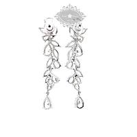 Bridal Silver Cubic Zirconia Drop Earrings 142879