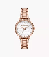 Michael Kors Pyper Three-Hand Rose Gold-Tone Alloy Watch MK4594 154469