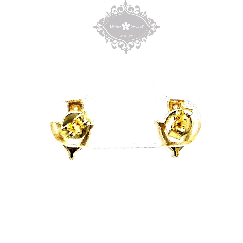 Gold Plated Sterling Silver Cubic Zirconia Heart Earrings 148604