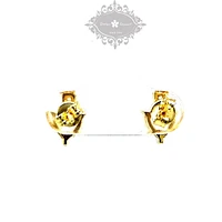 Gold Plated Sterling Silver Cubic Zirconia Heart Earrings 148604
