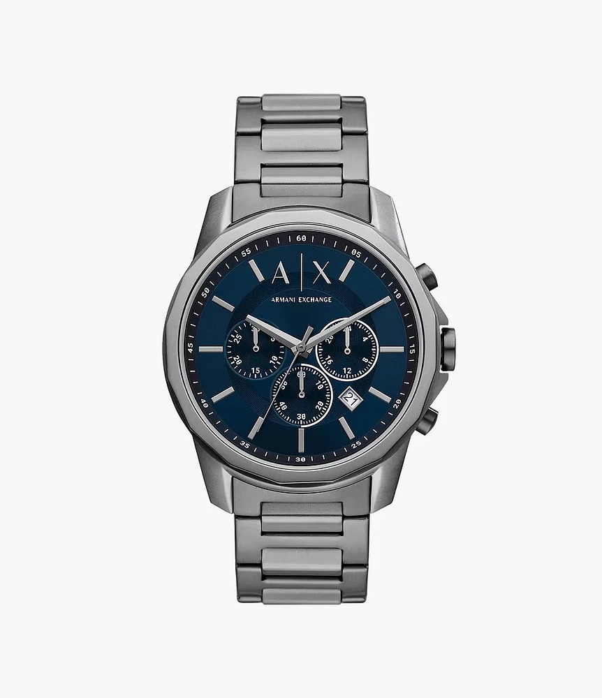 Armani Exchange Chronograph Gunmetal Stainless Steel Watch 154687