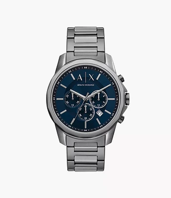 Armani Exchange Chronograph Gunmetal Stainless Steel Watch 154687