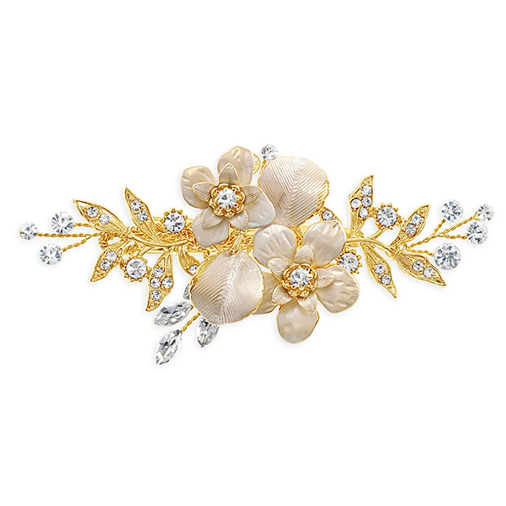 Bridal Gold Flower Hair Clip 137624