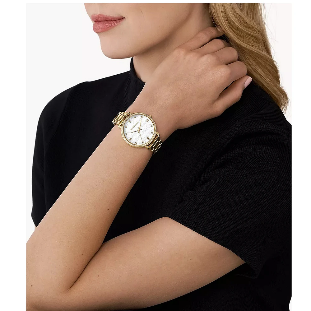 Michael Kors Pyper Three-Hand Gold-Tone Alloy Watch MK4666 154470