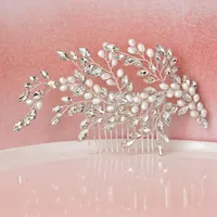 Bridal Silver Pearl Hair Comb 129575