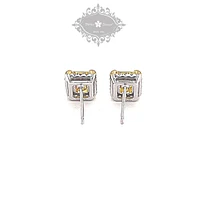 Sterling Silver Yellow Cubic Zirconia Earrings 151559
