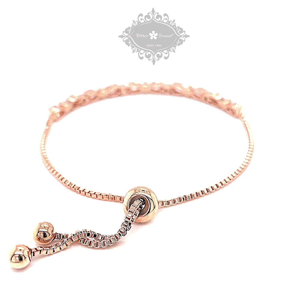 Bridal Cubic Zirconia Rosegold Adjustable Bracelet 145896