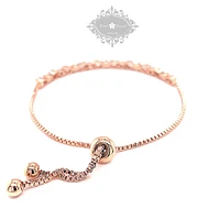Bridal Cubic Zirconia Rosegold Adjustable Bracelet 145896