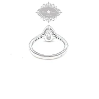 Sterling Silver Cubic Zirconia Tear Drop Ring