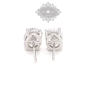 Sterling Silver Cubic Zirconia Oval 7x9mm Stud  Earrings 144938
