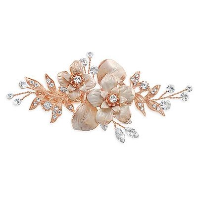 Bridal Rose Gold Flower Hair Clip 137625