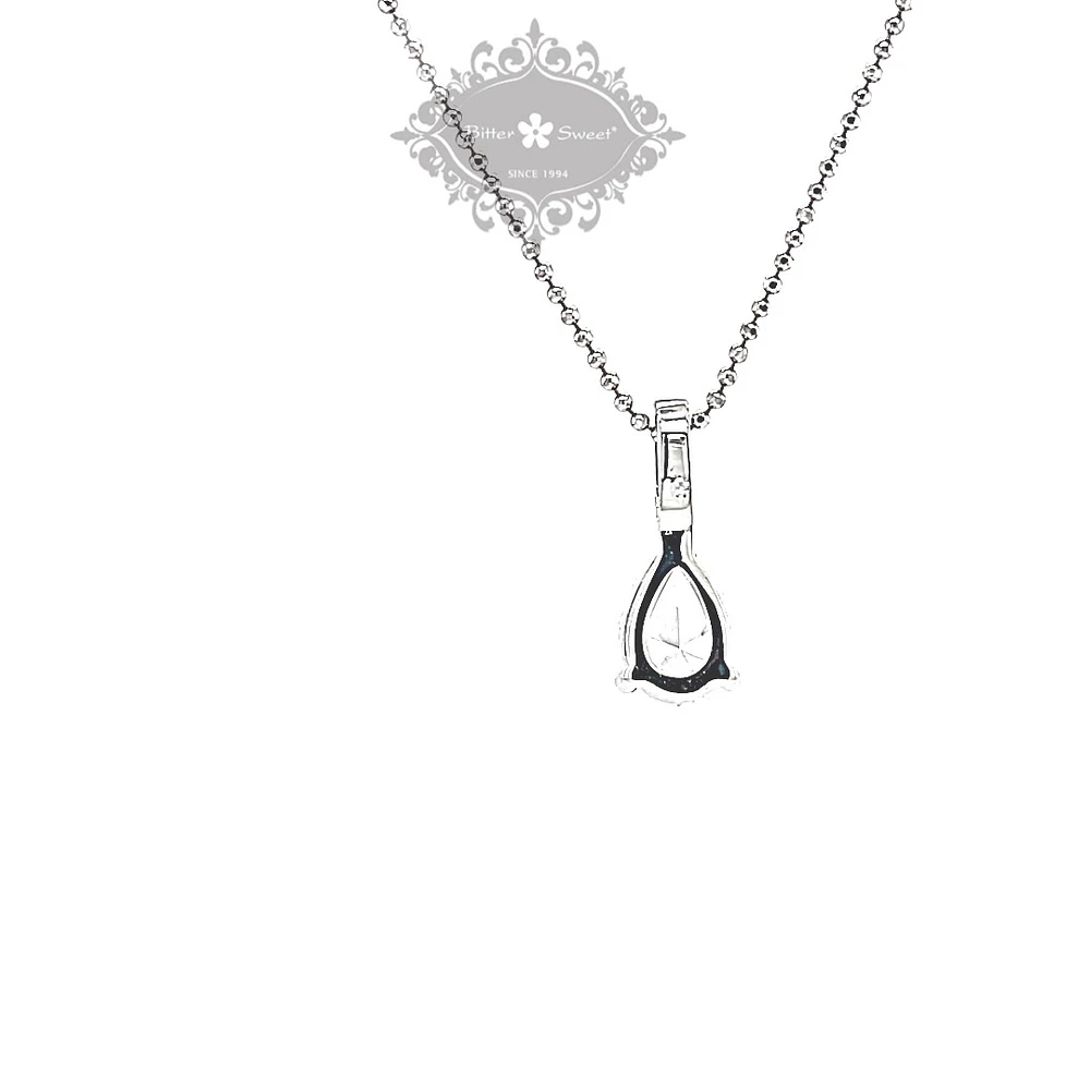 Sterling Silver Teardrop Cubic Zirconia Necklace 147703