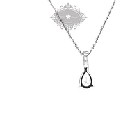 Sterling Silver Teardrop Cubic Zirconia Necklace 147703