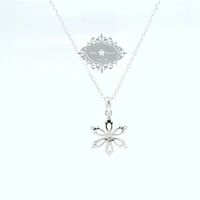 Sterling Silver Snow Flake Cubic Zirconia Necklace 144392