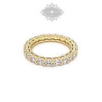 Gold Plated Sterling Silver 3mm Cubic Zirconia Eternity Ring 146106