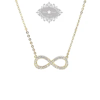 Gold Plated Sterling Silver Cubic Zirconia Infinity Necklace 151230