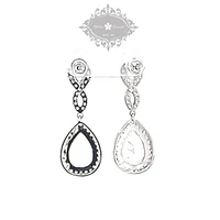 Bridal Silver Cubic Zirconia Tear Drop Earrings 152755