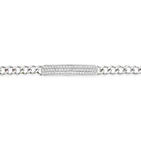 Stainless Steel Cubic Zirconia ID Bracelet 150127