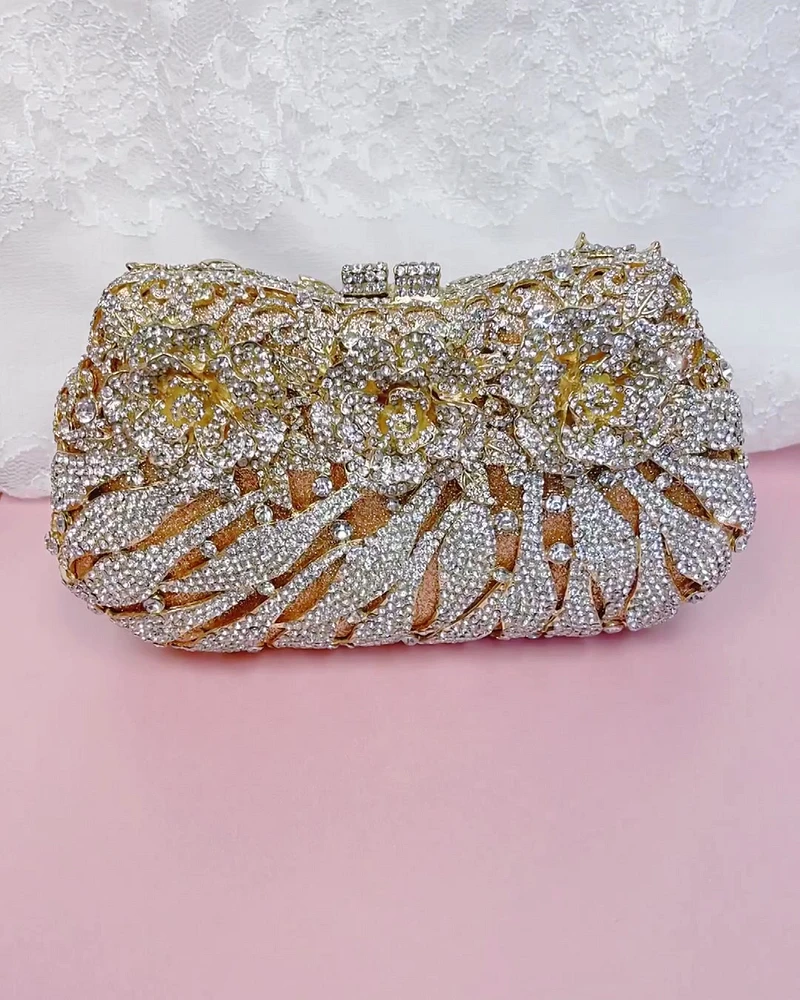 Crystal Rose Handbag Clutch