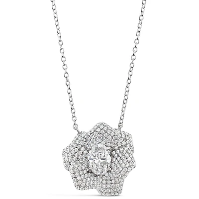 Sterling Silver flower Cubic Zirconia Necklace