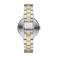 Armani Exchange Crystal Accent Two-Tone Green Dial 154682