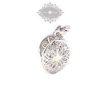 Sterling Silver Cubic Zirconia Locket Necklace