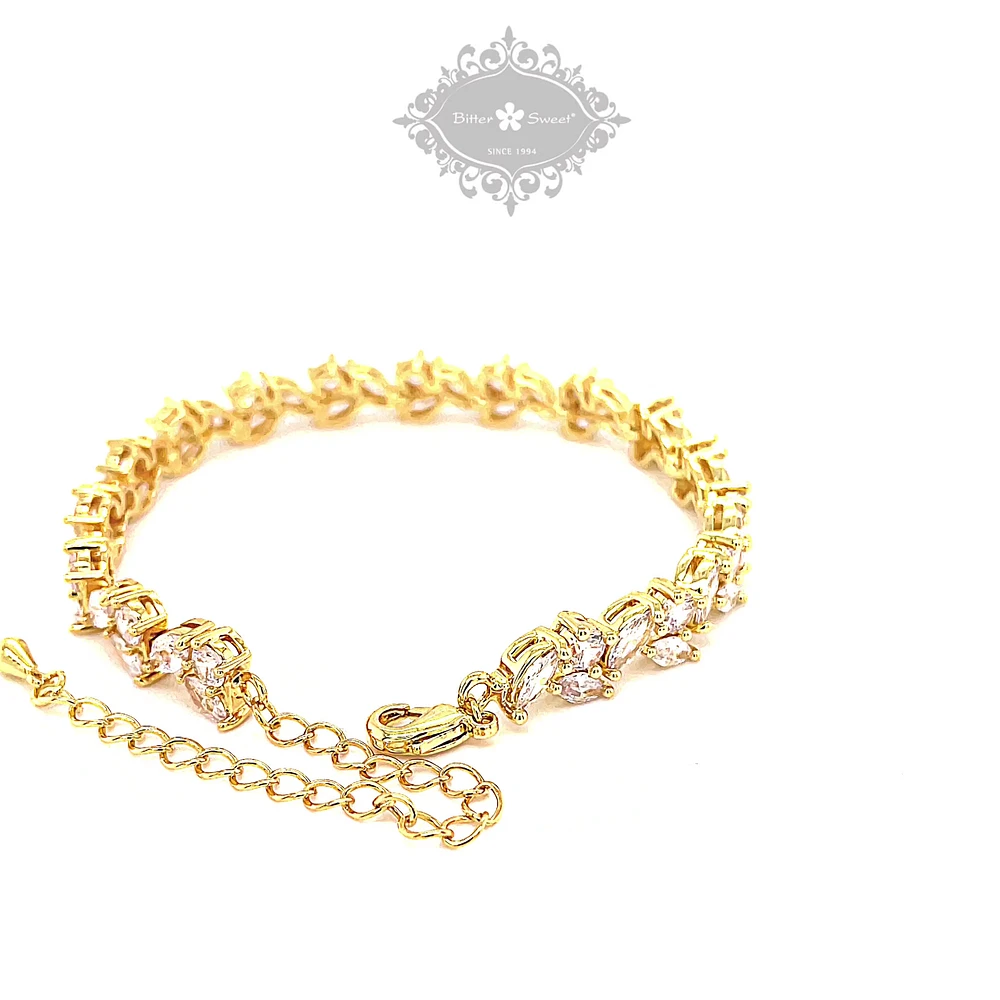 Bridal Gold Cubic Zirconia Bracelet 142897