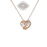 Rosegold Plated Sterling Silver Cubic Zirconia Mom Necklace
