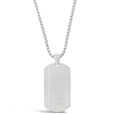 Stainless Steel Cross Tag Necklace 150145