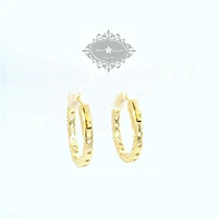 Yellow Gold Plated Sterling Silver  Cubic Zirconia Round Huggies Earrings 155071