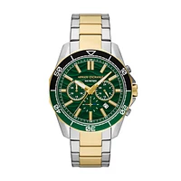 Armani Exchange Two-Tone Chronograph Watch Green Dial AX1966 154689