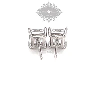 Sterling Silver Cubic Zirconia Princess Cut 9mm Studs 118051