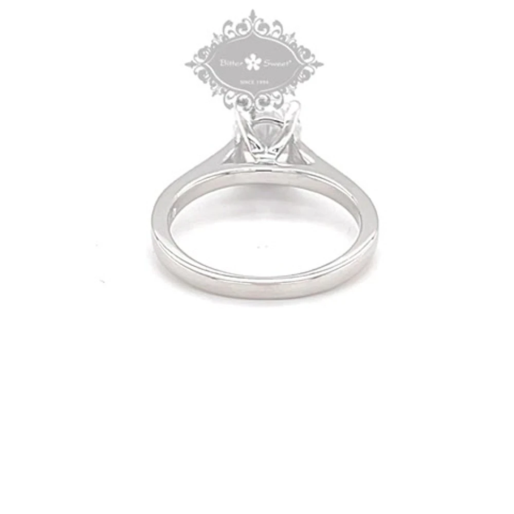 Sterling Silver Cubic Zirconia Oval Solitaire Ring